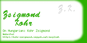 zsigmond kohr business card